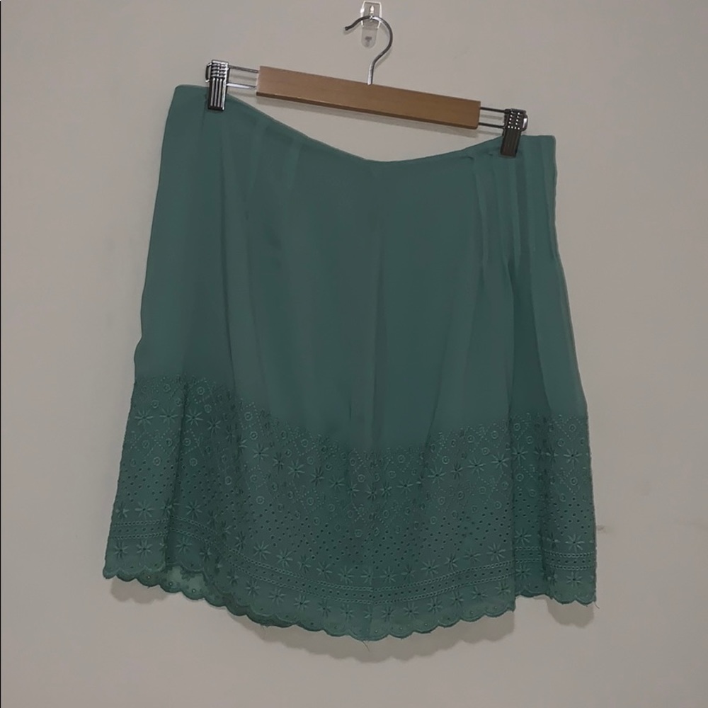 NEW turquoise LOFT skirt w pleating